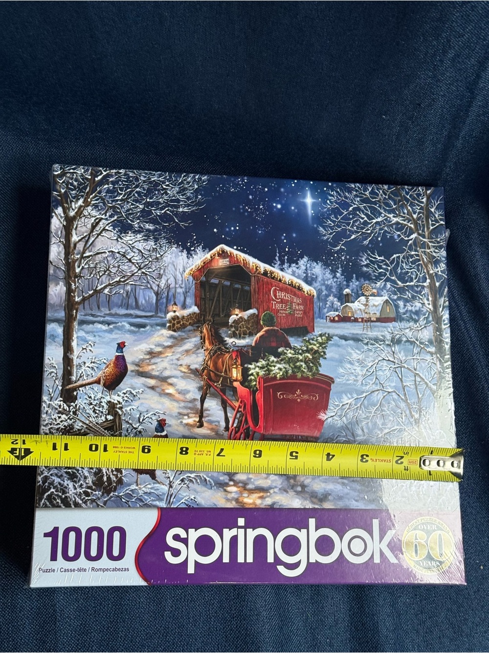 Size 12x12 - Springbok Starry Winter Night 1000pc Puzzle 2023 NWT Flaw